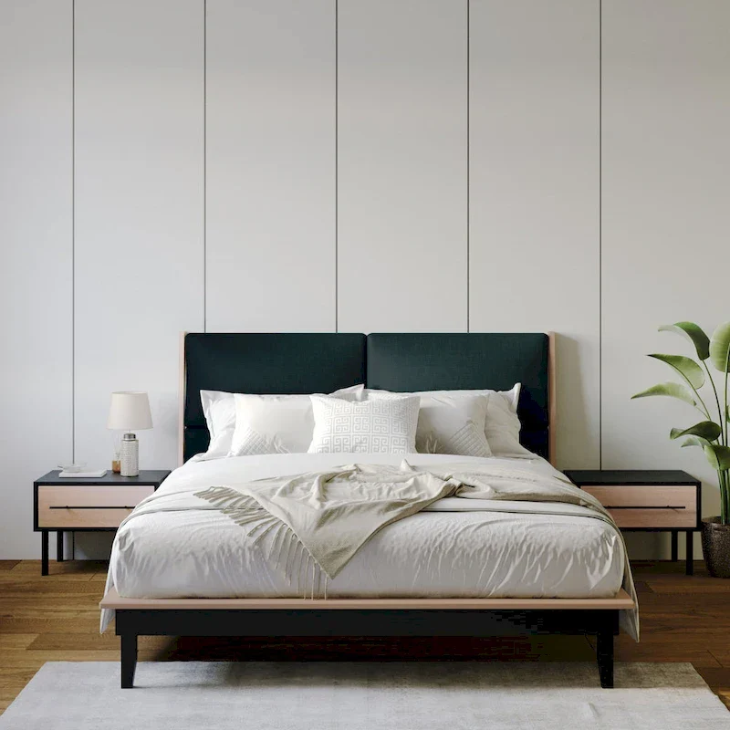 CraftPorch Mid-Century 3-pieces Wooden Bedroom Set