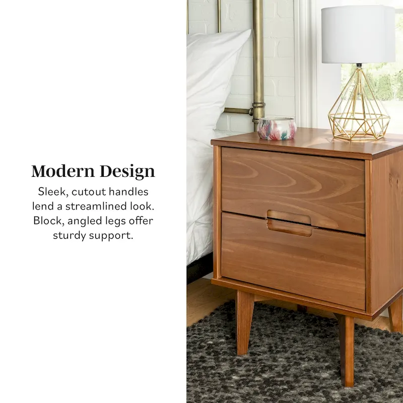 Middlebrook Mid-Century Solid Wood 2-Drawer Nightstand, Set of 2