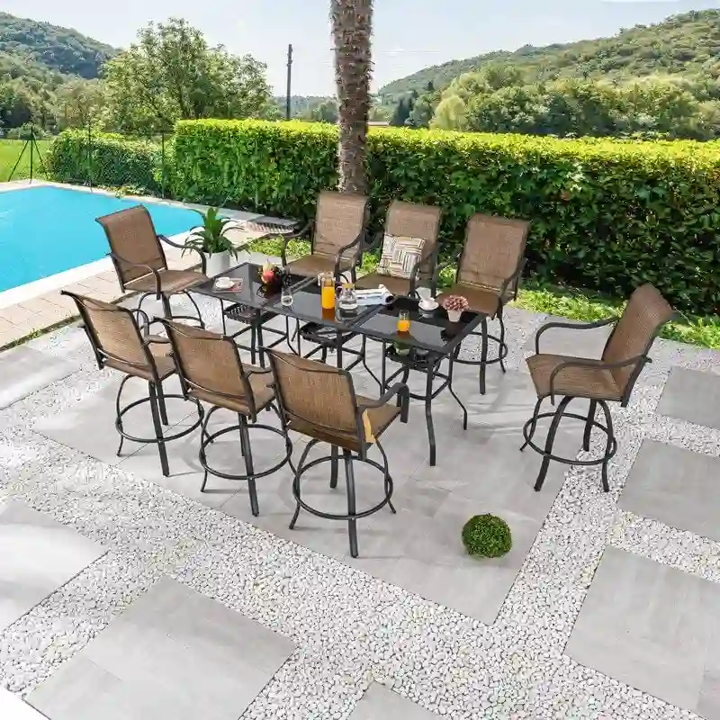 Patio Festival 11-Piece Outdoor Patio Bar Height Dining Set