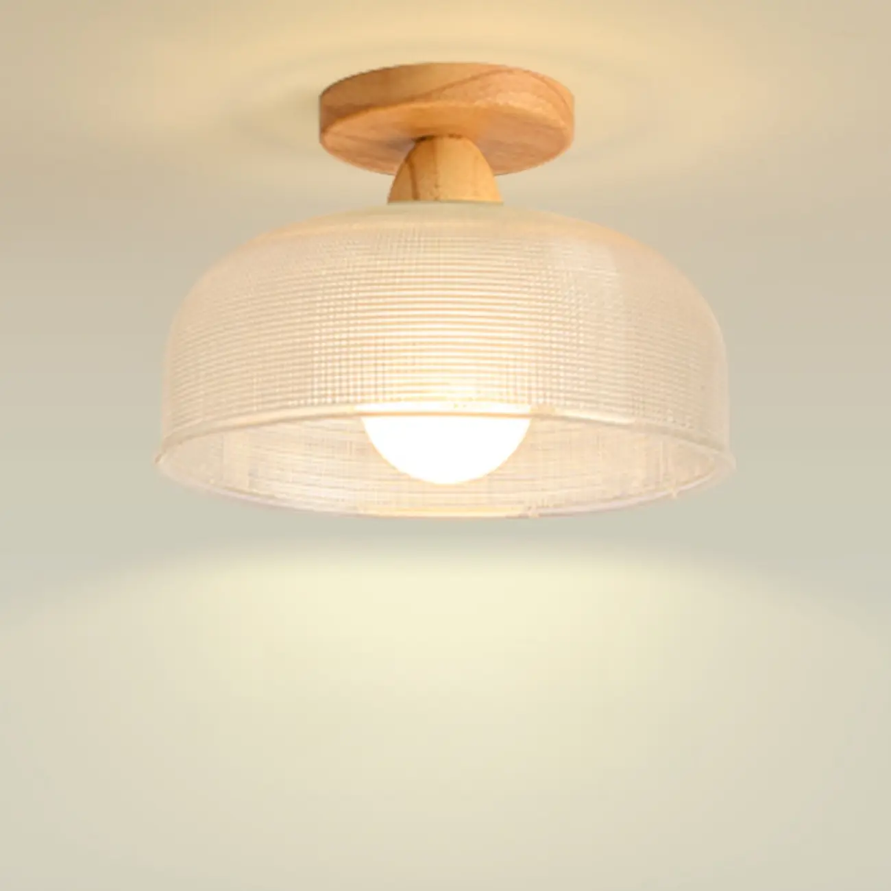 Modern LED Semi-Flush Ceiling Light with Clear Shade
