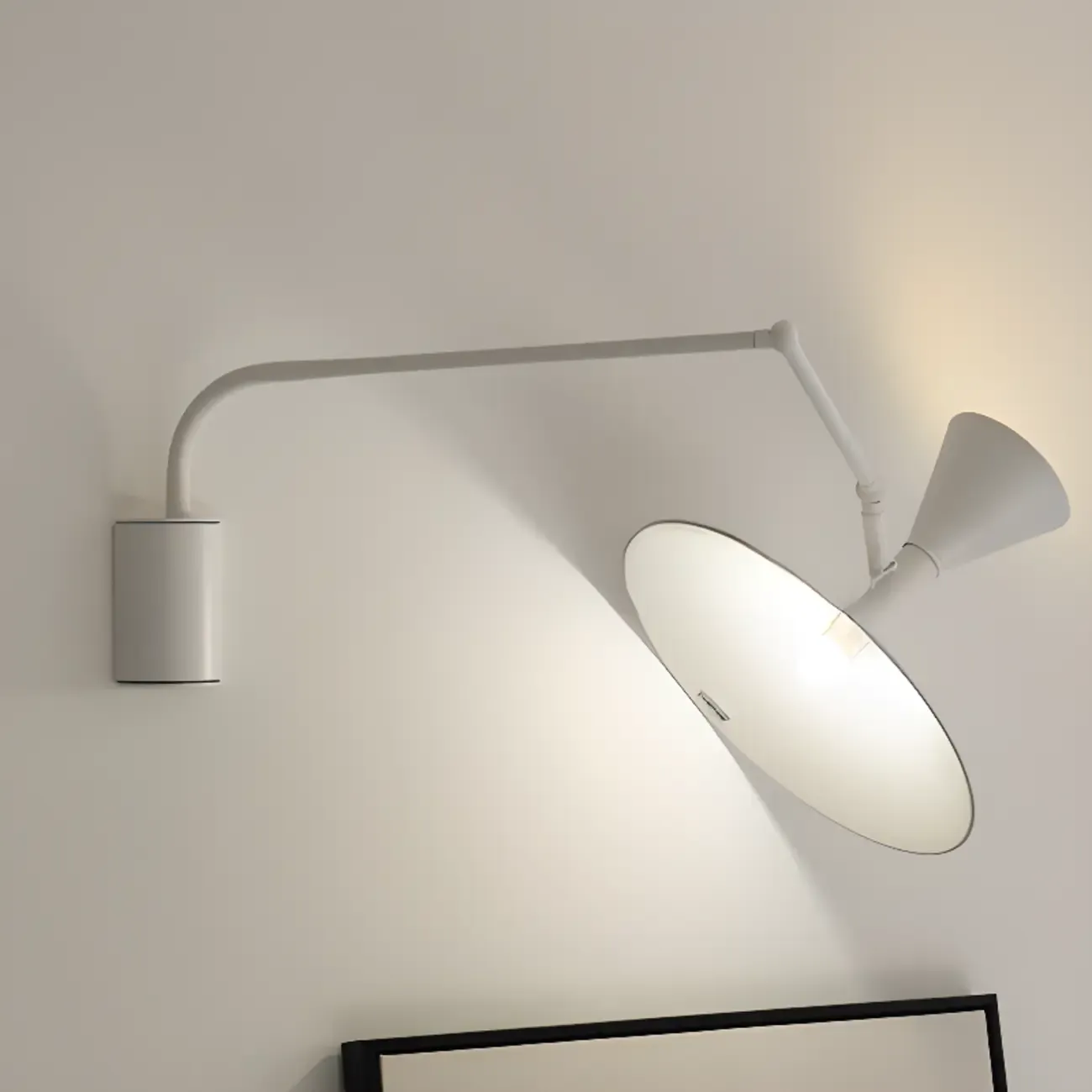 Modern White Plug-In Adjustable Wall Sconce in 2-Light