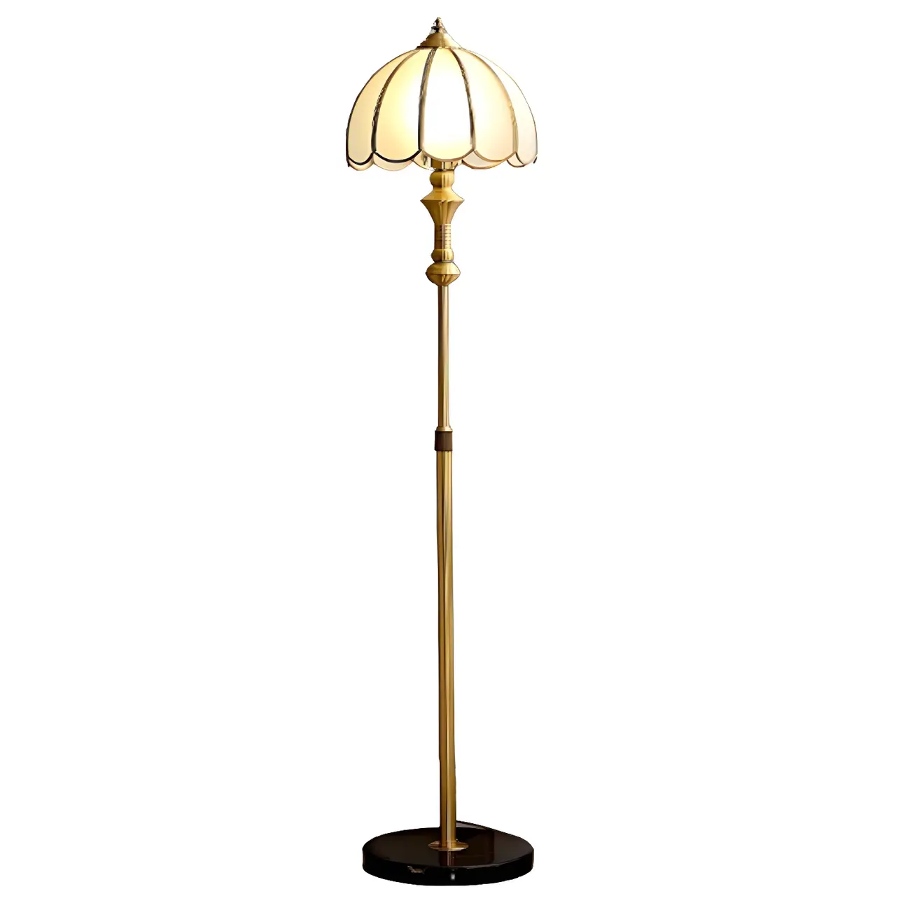 67 Vintage Brass LED Floor Lamp with Adjustable Height