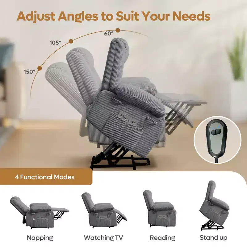 Bestier Massage Recliners for Elderly, Power Lift Recliner Chair with Heat and Vibration for Living Room