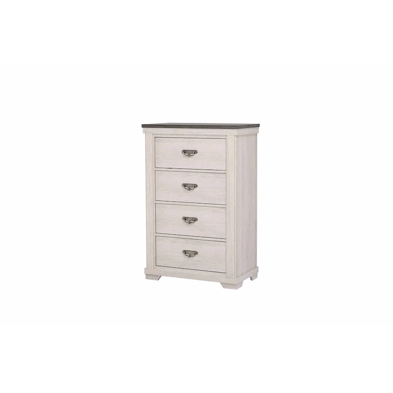 Candra 6 Piece Cream Brown Panel Bedroom Set