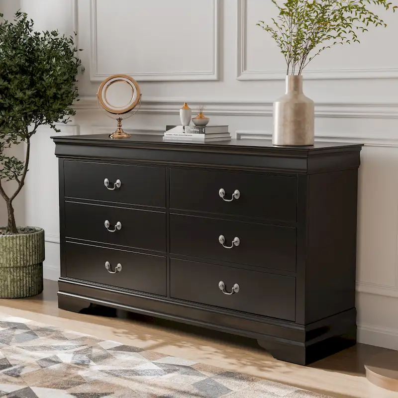 Furniture of America Devi Traditional Solid Wood 6-Drawer Dresser