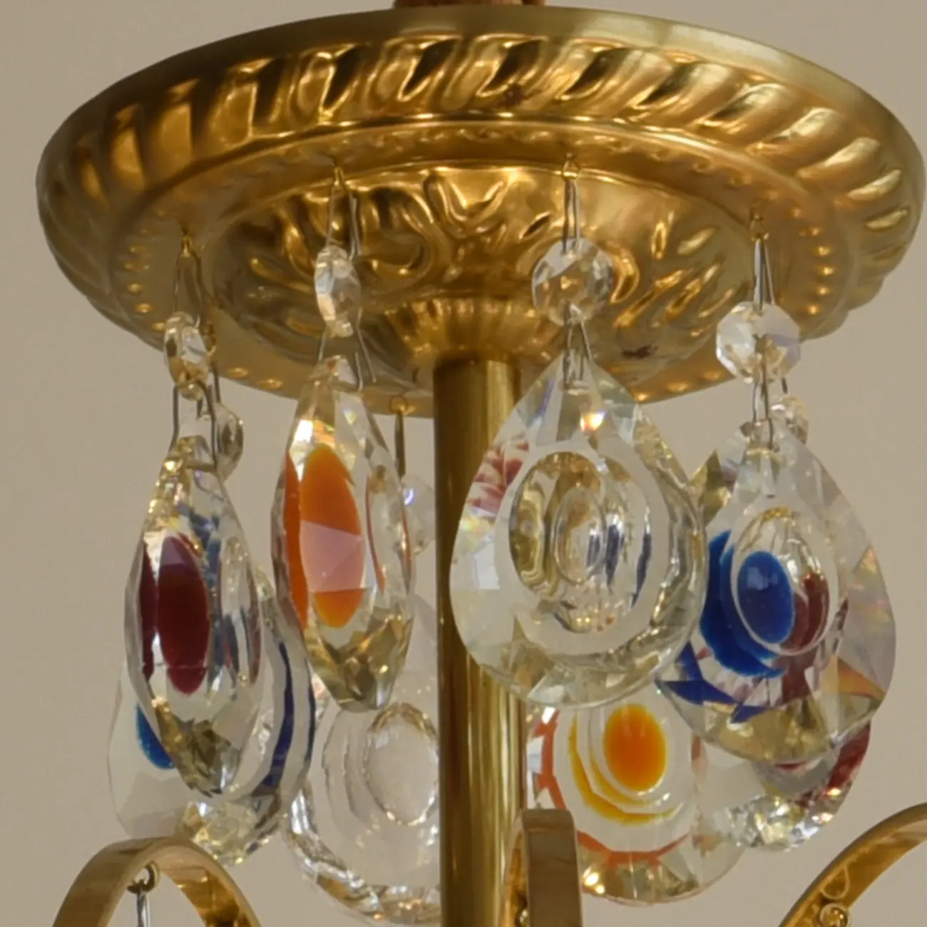 Gold Crystal Chandelier with Beads and Modern Elegant Design