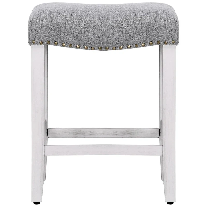 Jameson Upholstered Polyester Antique White 24 Inch Counter Stool
