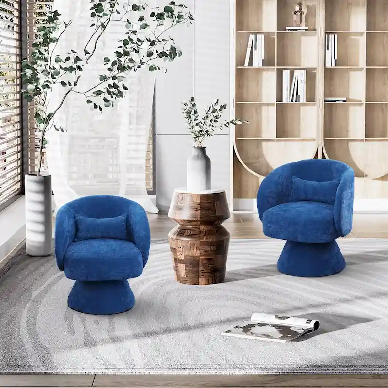 Ouyessir 360 Degree Modern Swivel Cuddle Barrel Sofa Chairs
