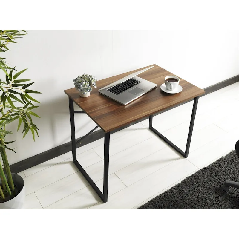 35 Inch Rectangular Computer Desk Modern Writing Desk with Metal Frame Study Desk Workstation for Living Room, Bedroom,Office