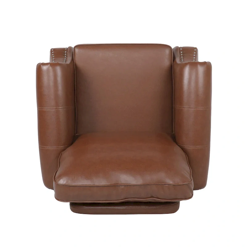 Dowd Faux Leather Club Chair with Nailhead Trim by Christopher Knight Home