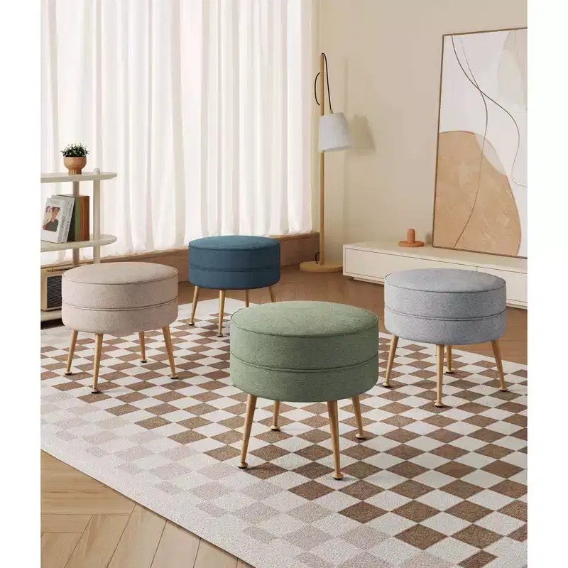 Manhattan Comfort Set of 4 Bailey Polyester Blend Upholstered Ottoman