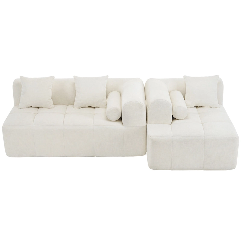 101.2 Chenille Modular Sectional Sofa with Deep Seating, Free-Combined Design and High-Density Foam Construction