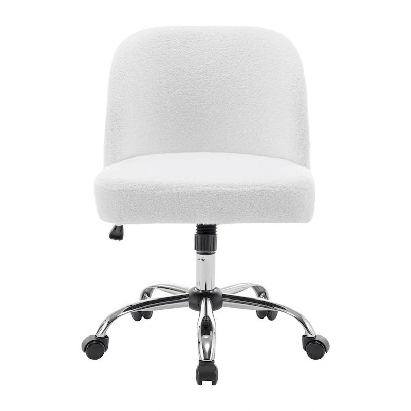 Peli Sherpa Fabric Armless Office Chair with Steel Roller Casters
