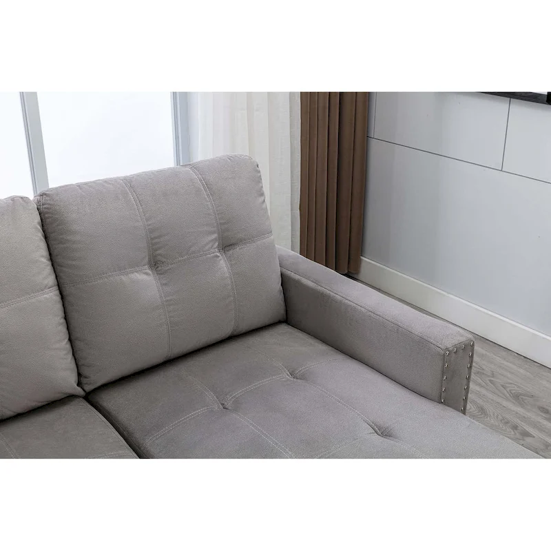 Classic and Cozy L-shape Pull-out Sleeper Sectional Sofa