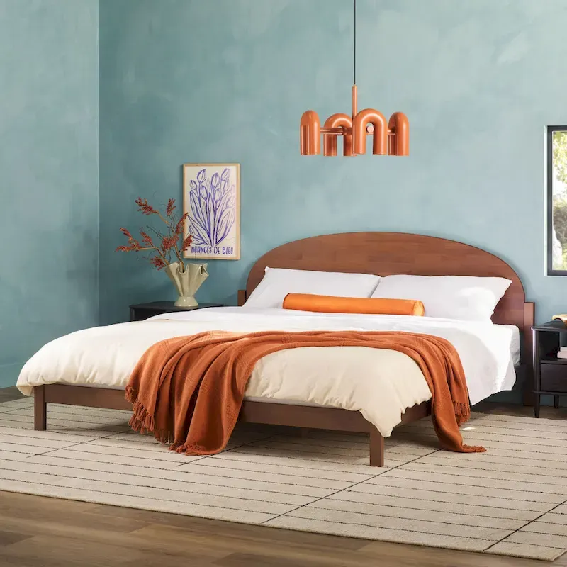 Middlebrook Designs Arched Headboard Solid Pine King Bed