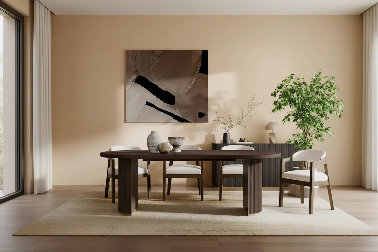 Modern Style Oval Wood Dining Table