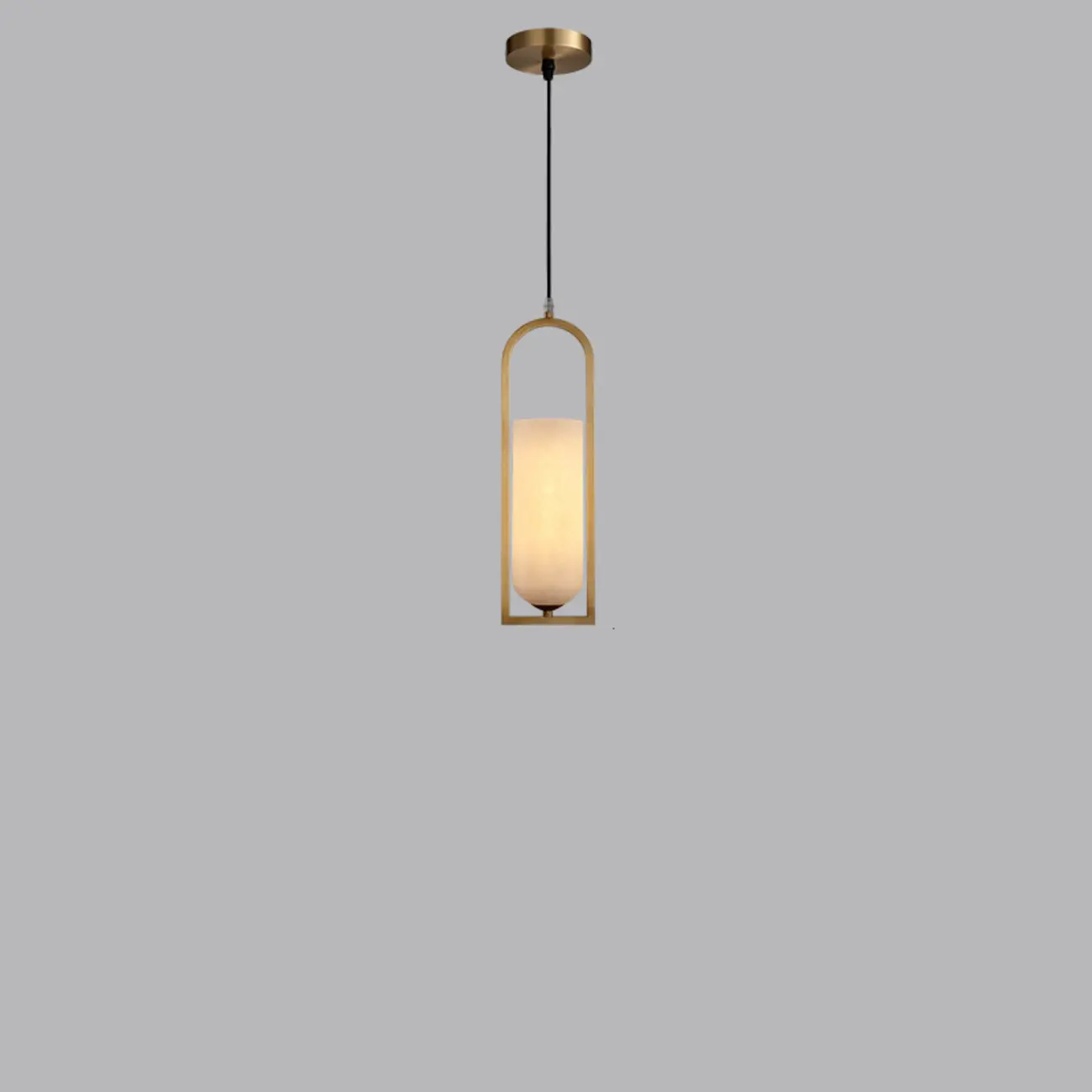 Adjustable Stone Metal Cylinder Pendant Light