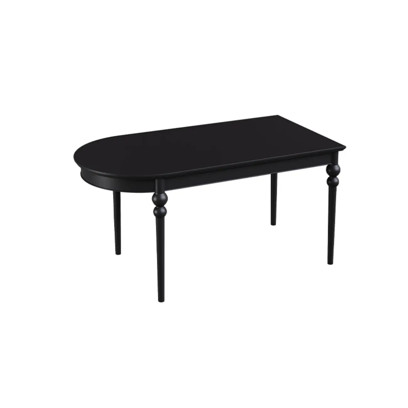 Traditional Black Free Form Wood Dining Table