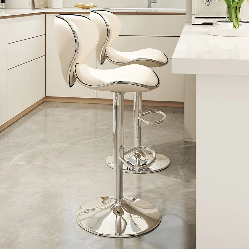 360° Swivel Faux Leather Bar Stools Adjustable Height Bucket Seat