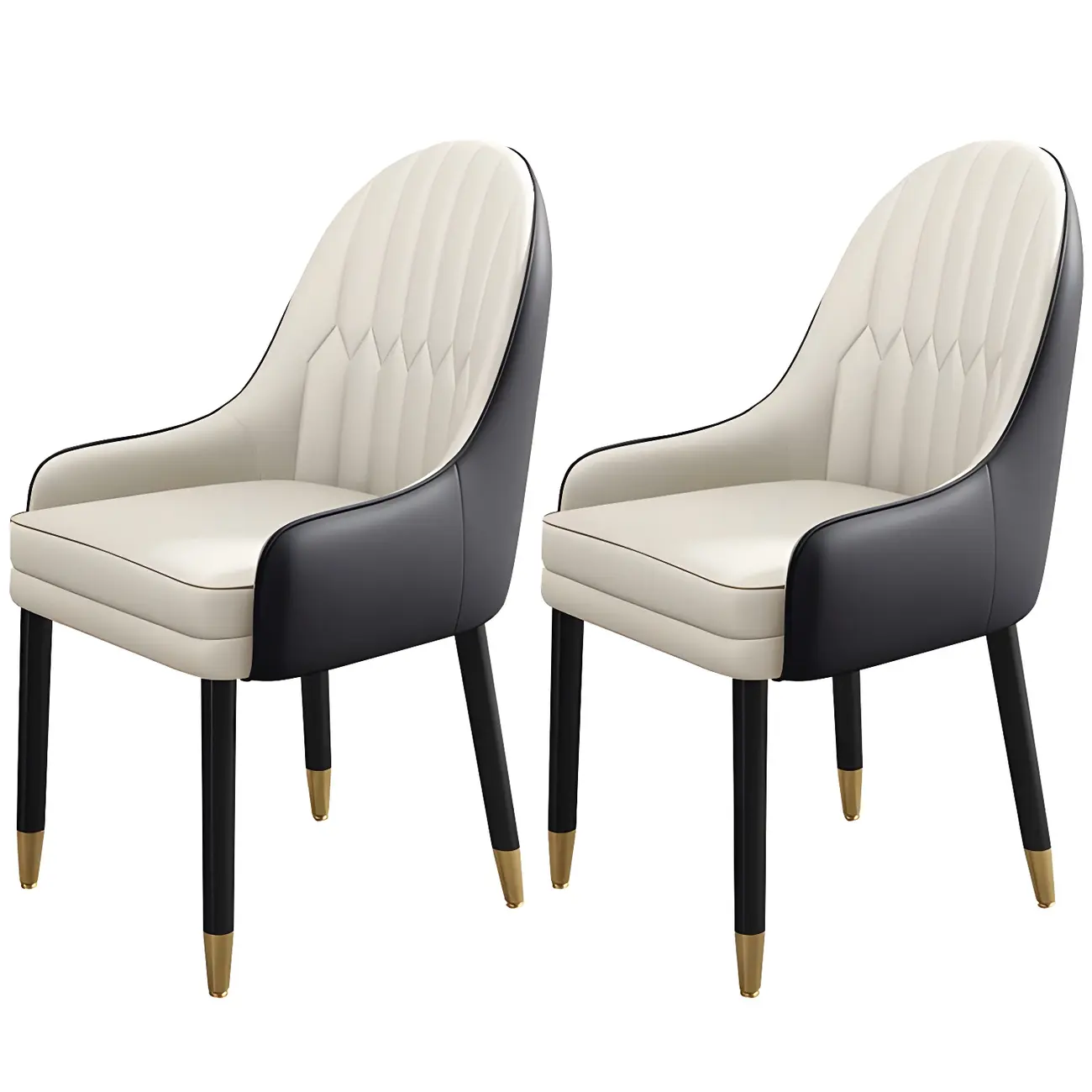 Modern Leather Upholstered Dining Chair with Arms