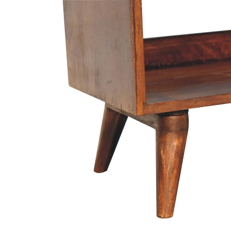 Chestnut Brown Leather Single Bench