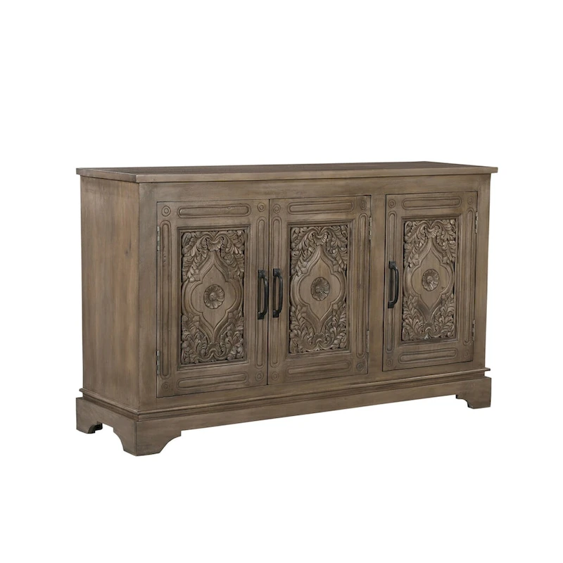 Clara 3-door Carved Solid Wood Sideboard