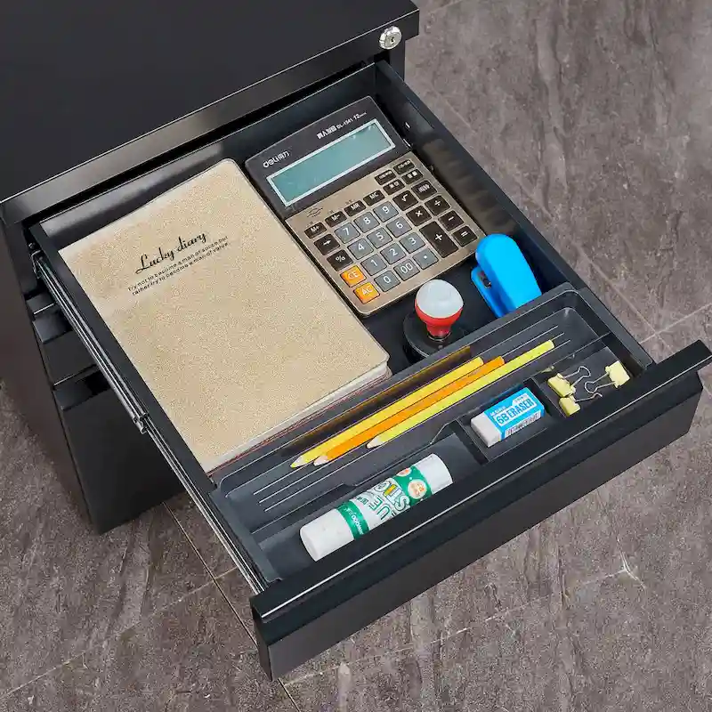 3-Drawer Steel Locking Rolling File Cabinet