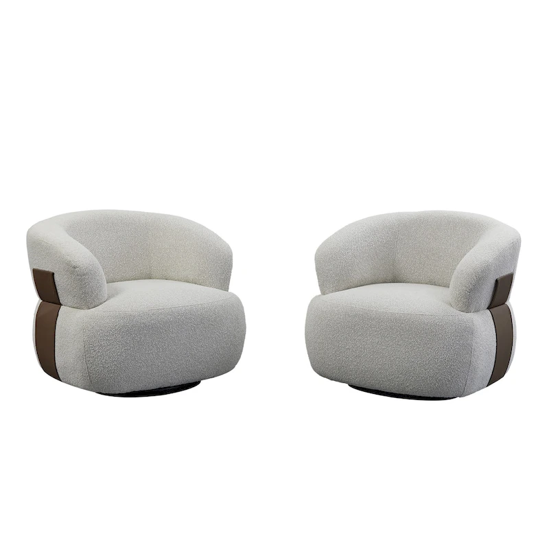 Kieon 33 W 360 Swivel Modern Barrel Chair Accent Chair Set of 2