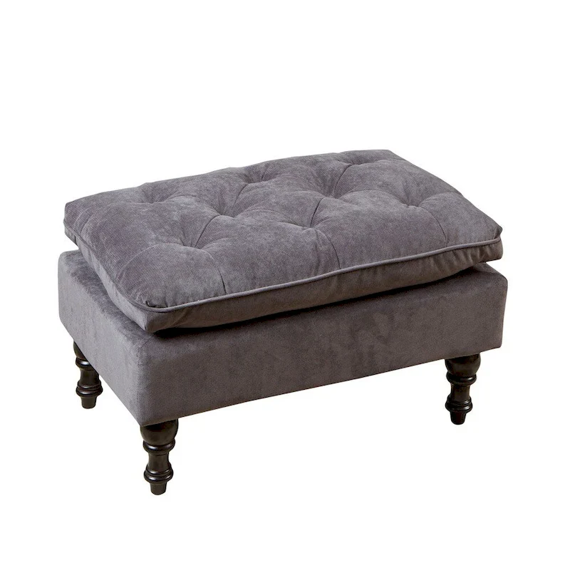 Jeremy Tufted Fabric Ottoman by