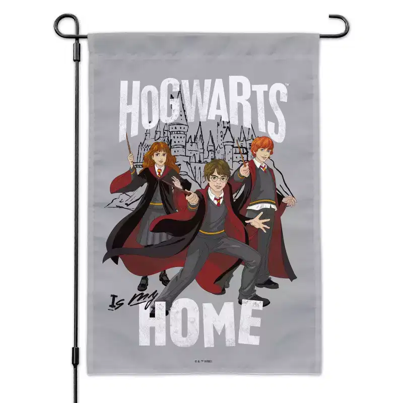 Harry Potter Hogwarts Is My Home Garden Yard Flag with Pole Stand Holder