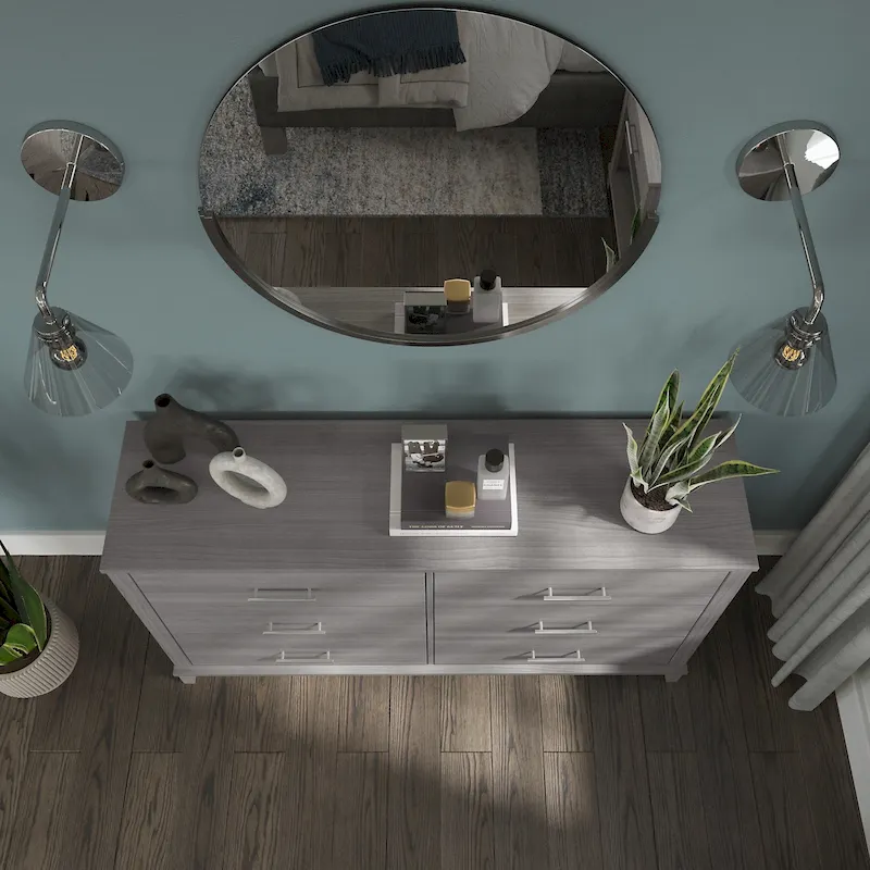 Transitional Grain-textured Grey Dresser