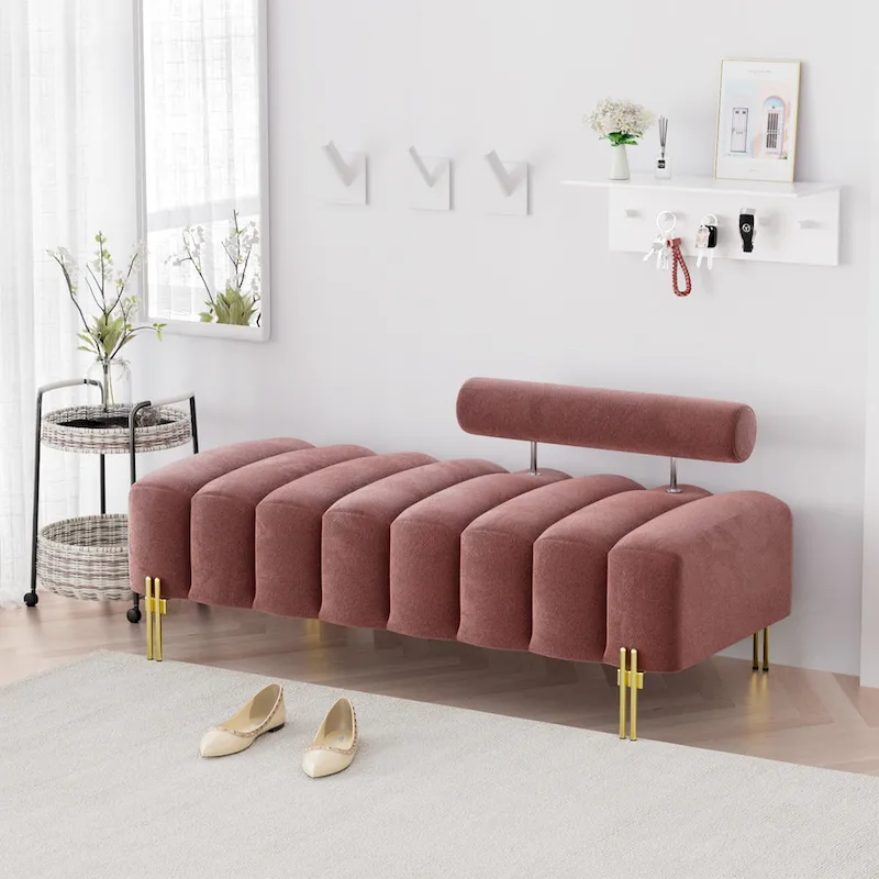 Ouyessir 52.2 Modern Channel Tufted Window Bench with Adjustable Back