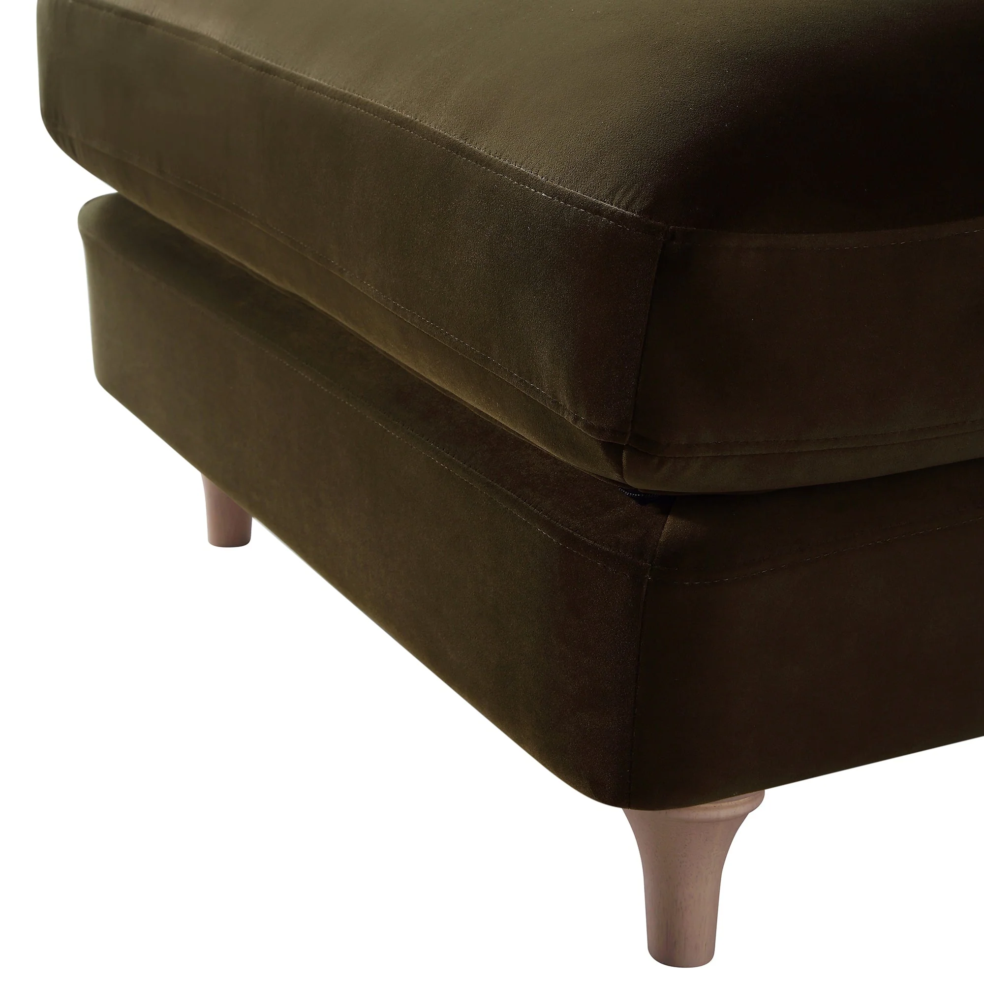 Seaweed Velvet Sofa, Footstool
