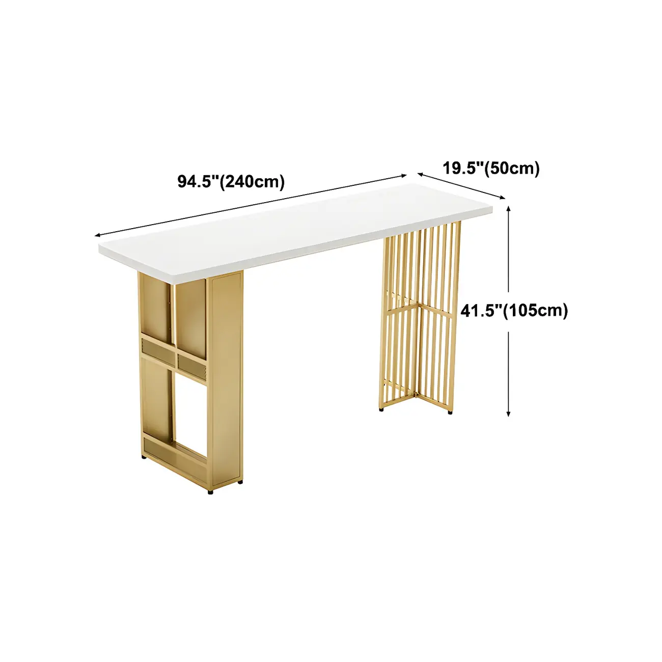 Glam Gold Wood Top Metal Shelf Bar Tables