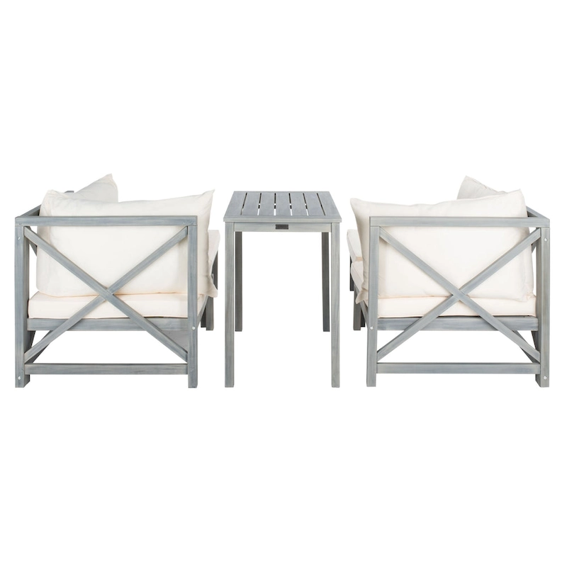SAFAVIEH Outdoor Living Ronson 5 Pc Sectional Set - Ash Grey/Beige - 27W x 27D x 27H