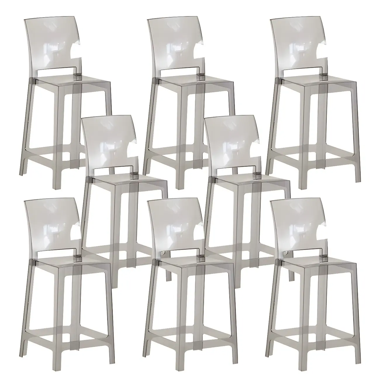 Modern Acrylic Smooth Elegant Circular Backrest Bar Stool