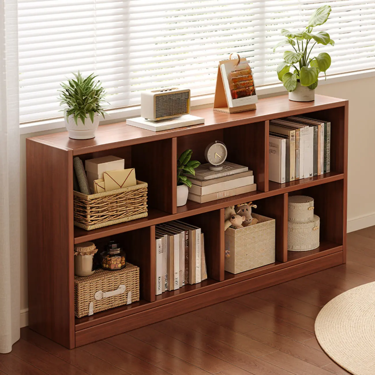 Modern Wooden Compact Bookcase Home Office Shelves