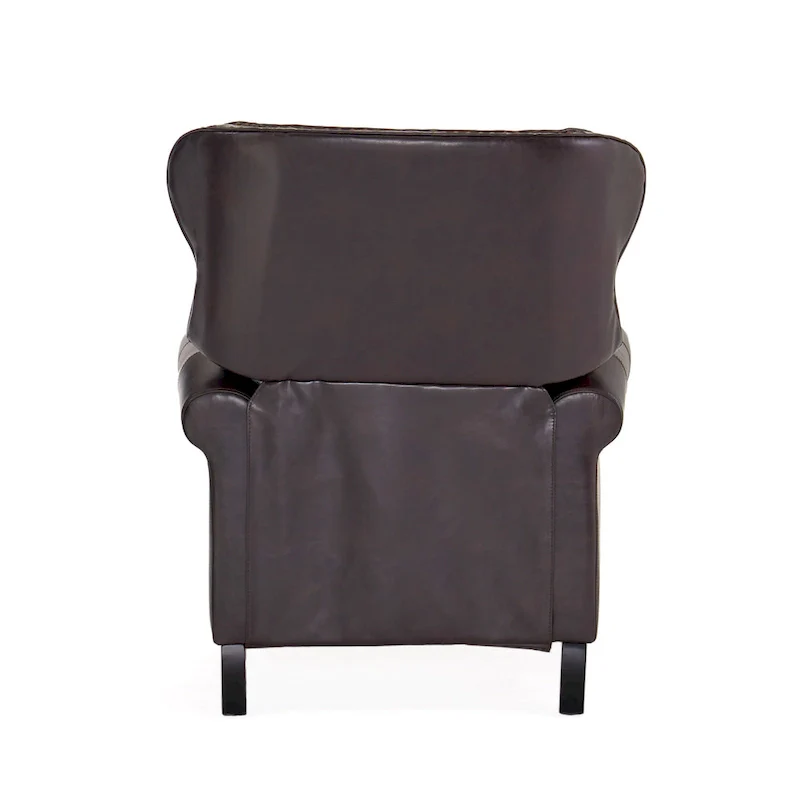 Brown Tufted Pushback Recliner with Nailhead Trim