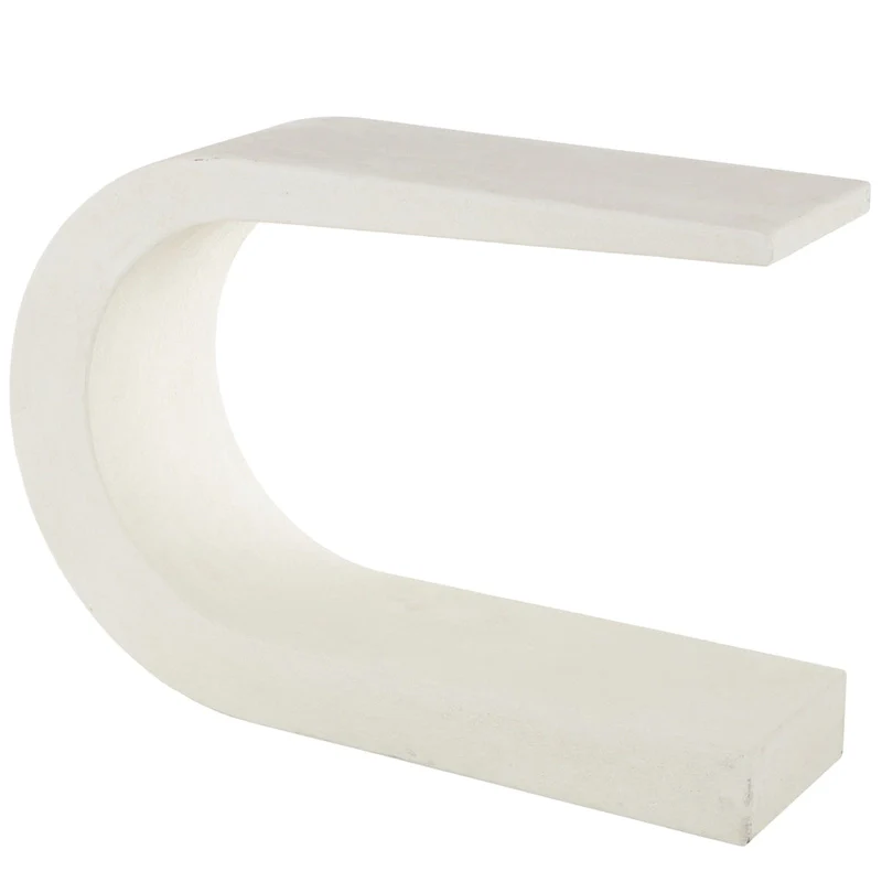C-Shaped Console Table with MDF Top, White, 12W x 44L x 25H