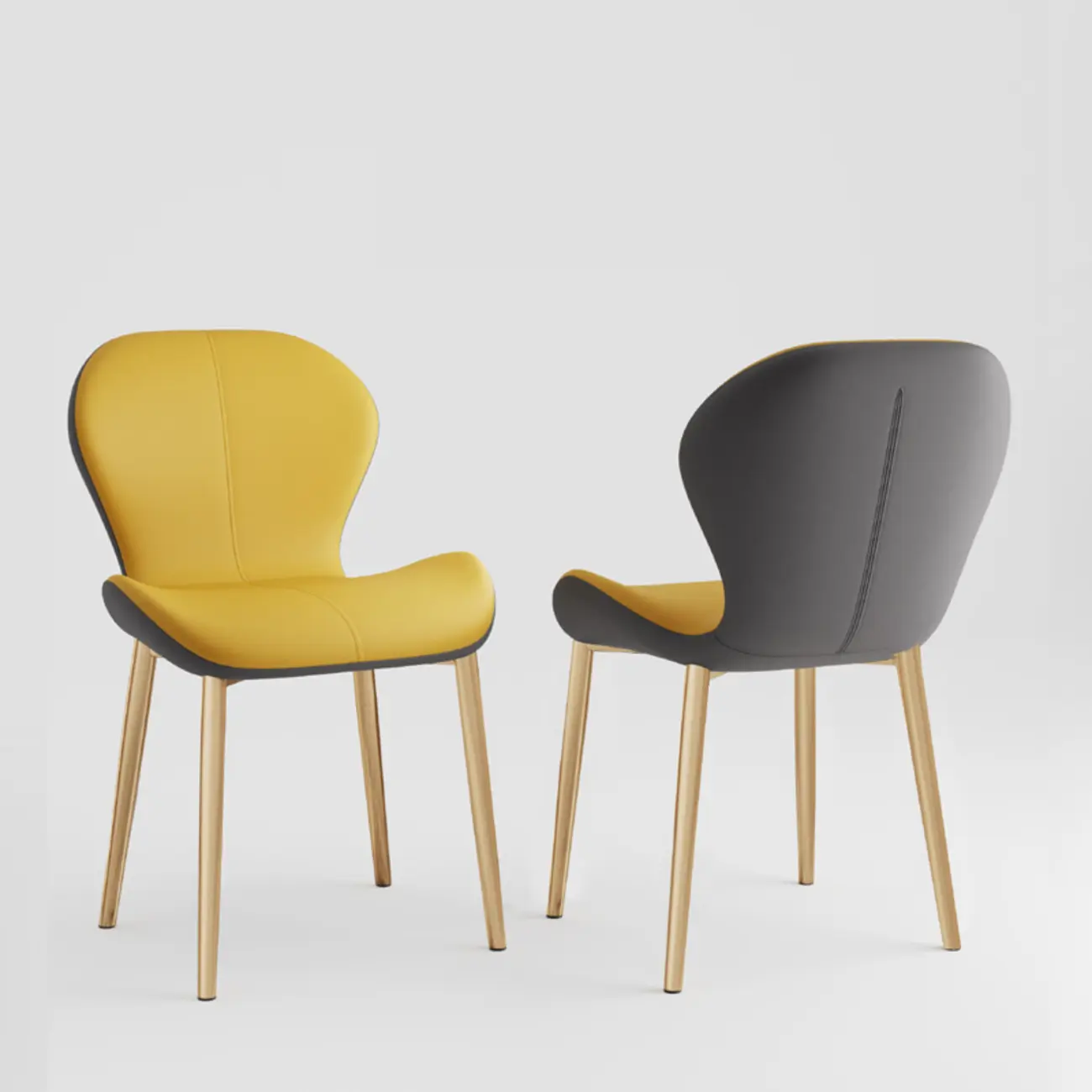 Modern Wingback Faux Leather Upholstered Dining Chair