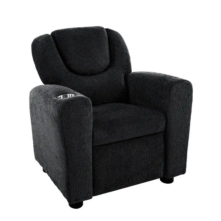Kids Push Back Recliner Chair with Cup Holder - For Ages 3+