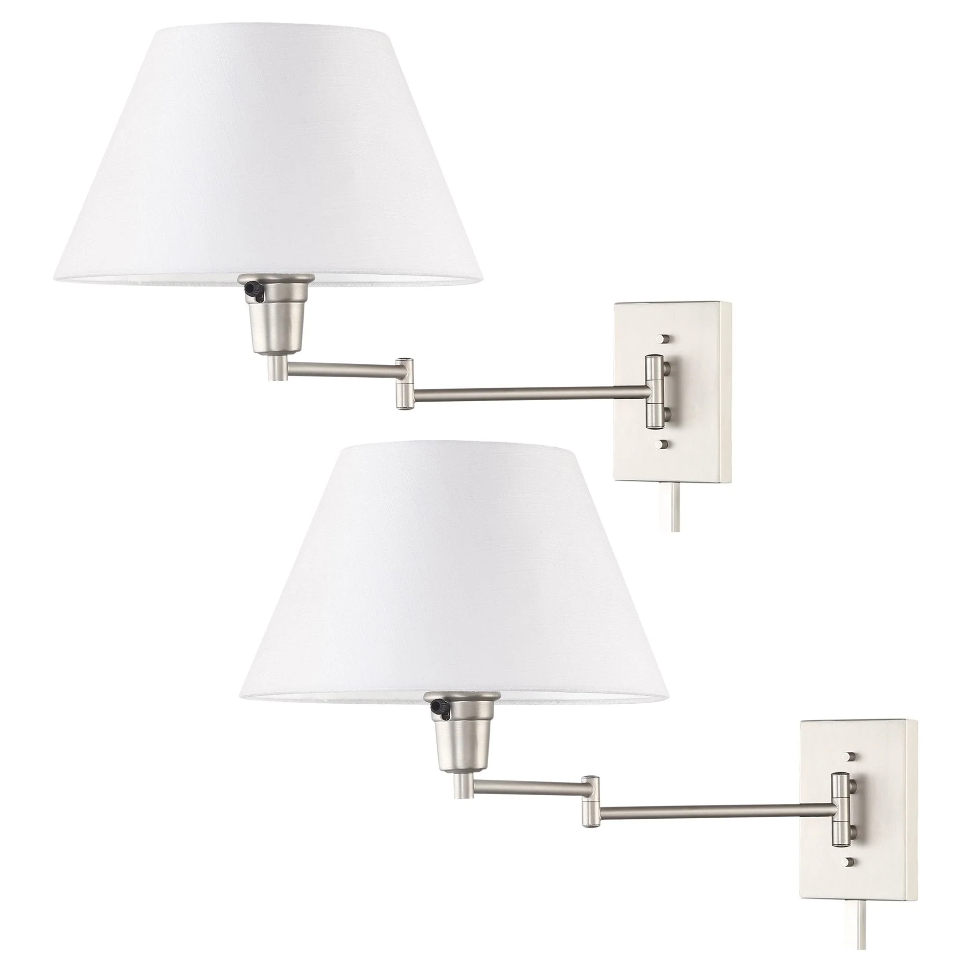 Cambridge 15 Swing Arm Wall Lamp - Plug In/Wall Mount, 2-Pack