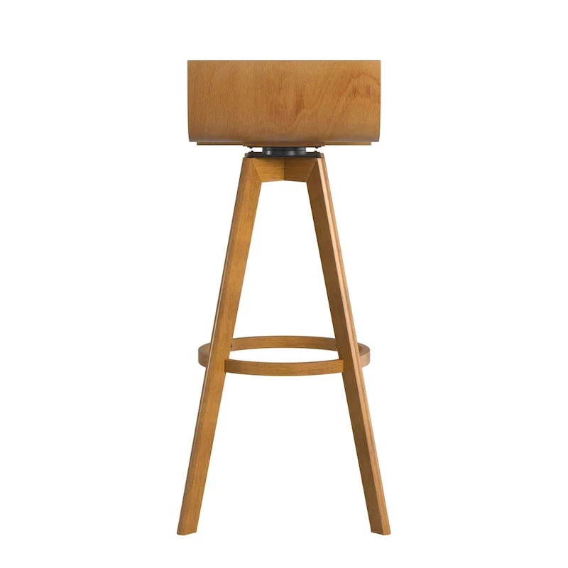 Mid-Century Modern Swivel Wood Stool