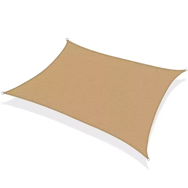 Sun Shade Sail Canopy UV Block  Waterproof Outdoor Shelter for Patio, Deck, Garden - Beige - 8X12