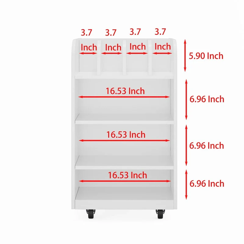 6-Shelf Rolling Kitchen Cart with Spice Rack and Locking Casters