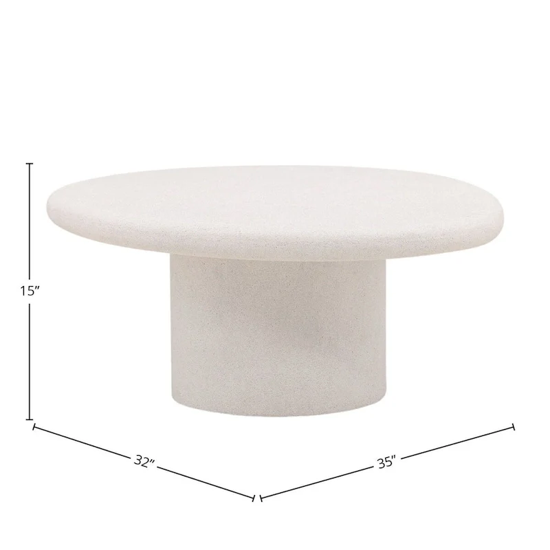 Rowan Concrete Terrazzo Coffee Table, White