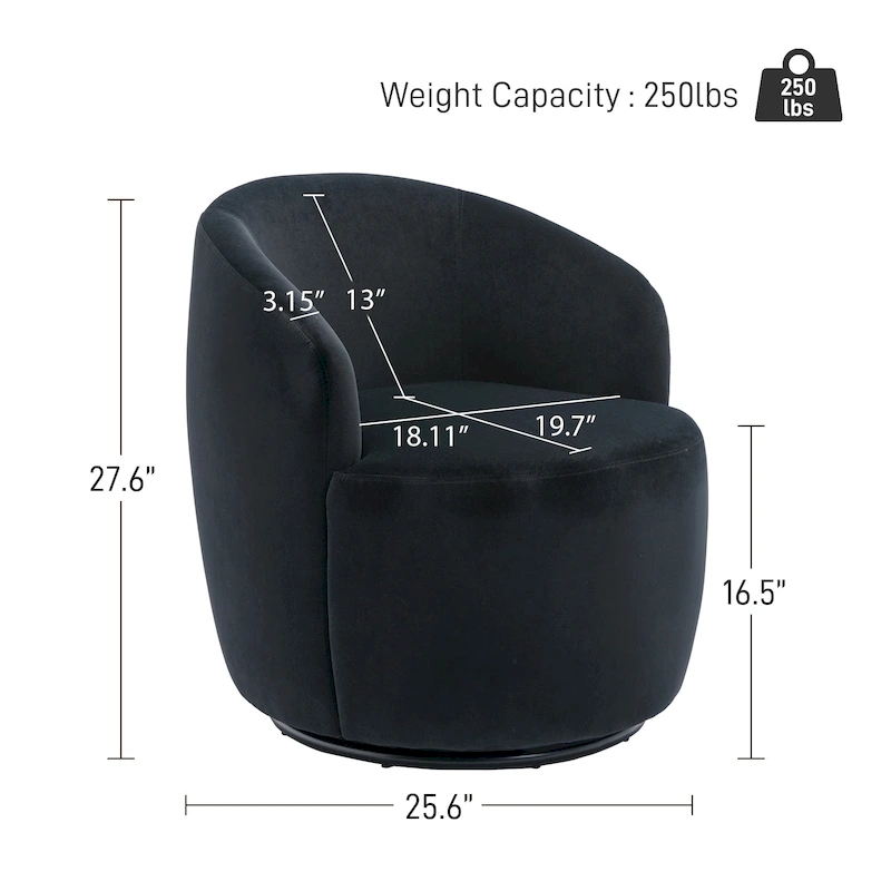 Ouyessir Modern Teddy Upholstered Swivel Barrel Chair(Set of 2)