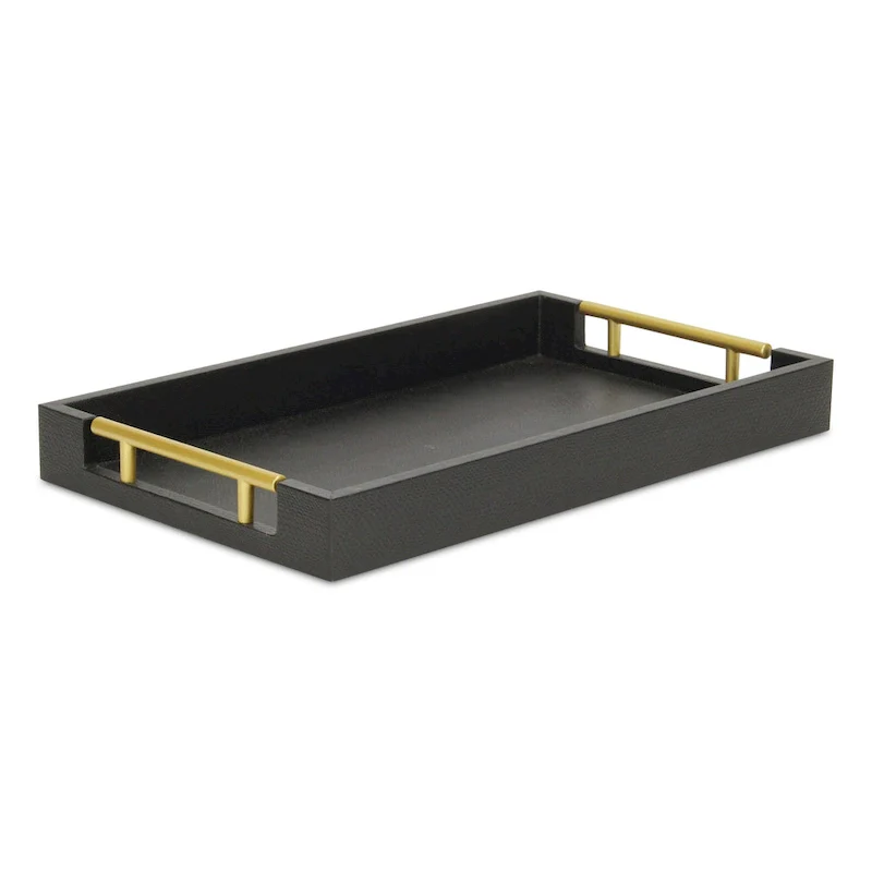 Lusan Faux Shagreen Tray with Handles