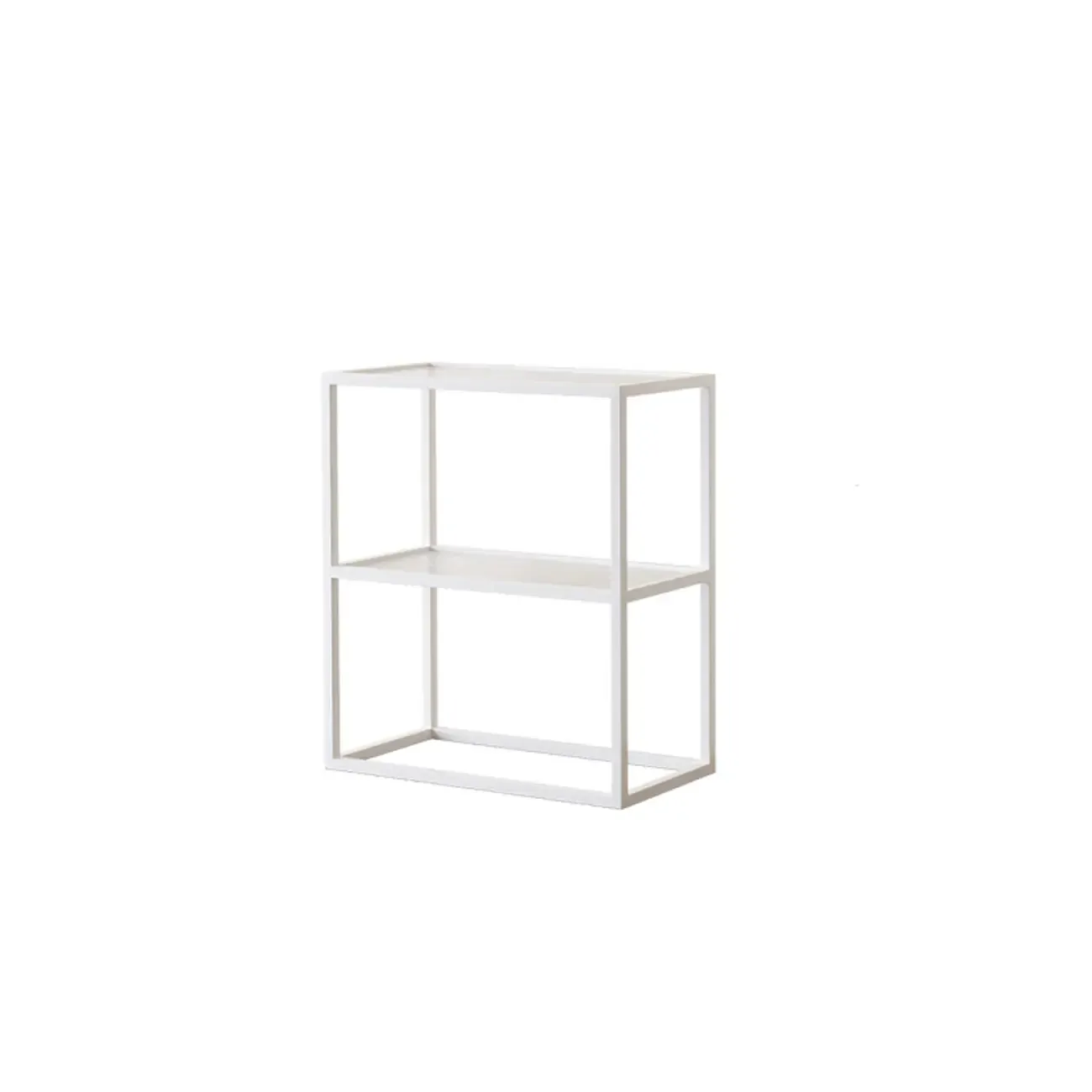 Modern Cube Open Metal Frame Black Bookcase