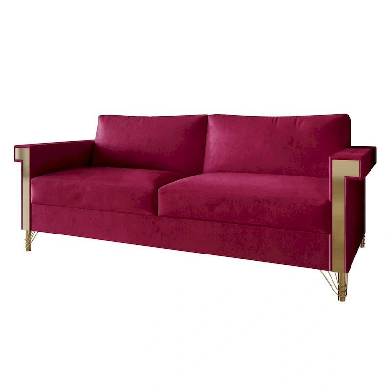 Glam Velvet Upholstered 2-Piece Living Room Set